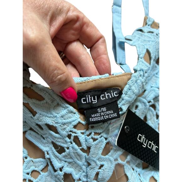 NWT City Chic Sky Blue So Fancy Dress - Size S/16 - Picture 3 of 16